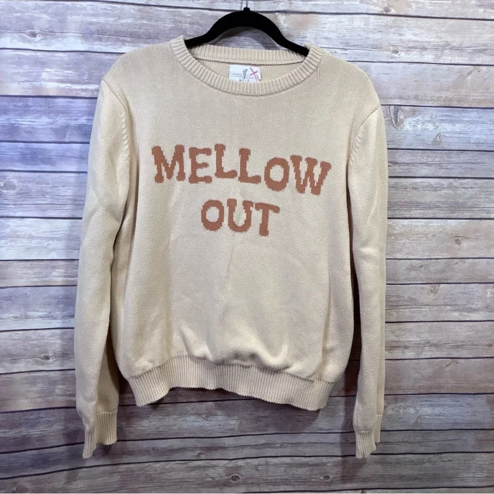 Weld MFG Mellow Out Sweater Tan Peach Size Large